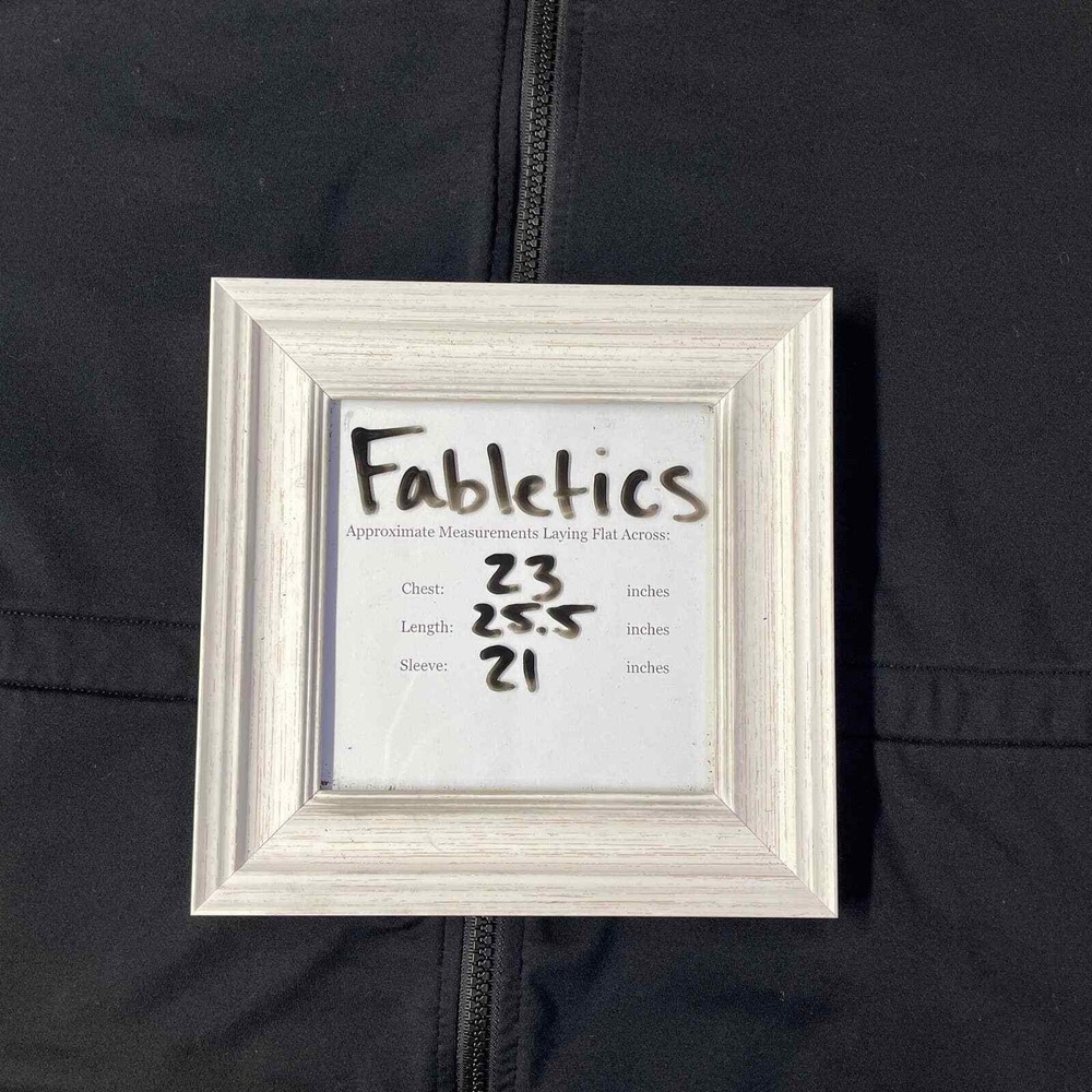 Fabletics Athletic Jacket Womens Large Black Polyester Fleece Lined Pockets - Picture 12 of 12